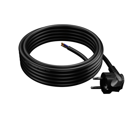 Przewód przyłączeniowy 5m z wtyczką kątową Uni-Schuko 250V 16A 3x1,5 mm² OMY PP-50 czarny W-97186
