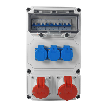 Rozdzielnica budowlana 1x32A 1x16A CEE 400V 2x16A 230V erbetka MCB Schuko IP44 BALS BL89070