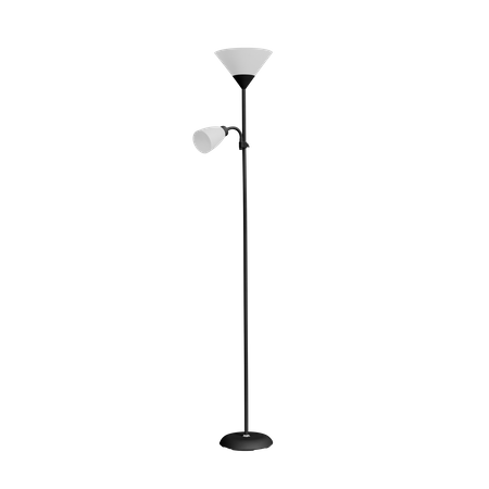 Lampa stojąca podłogowa URLAR 175 cm max 25W E27 max 25W E14 czarna LS-2/B