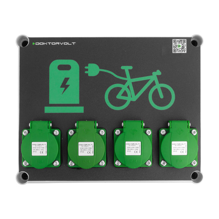 Stacja ładowania rowerów elektrycznych 4x230V Schuko IP54 ładowarka elektryczna punkt ładowania e-bike do miasta parkingu przestrzeni publicznej Doktorvolt DV-5848