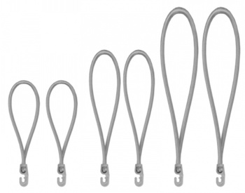 Zestaw gum z hakiem PVC do mocowania 2x18/25/40cm szary Bradas BCH3-04SET1GY-B