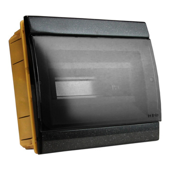 Rozdzielnica podtynkowa 8 modułowa IP40 czarna M-L 970.08.N