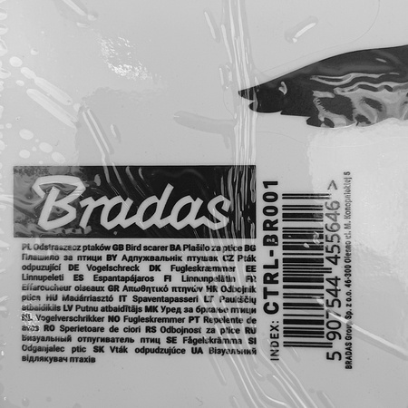 Odstraszacz ptaków BRADAS samoprzylepne naklejki na szybę małe zestaw 9x10 sztuk CTRL-BR001