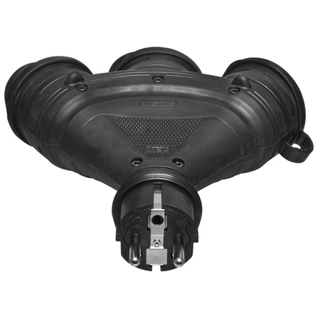 Rozgałęźnik przenośny czarny R-X3/44S IP44 3×2P+Z 16A 250V Schuko W-01162