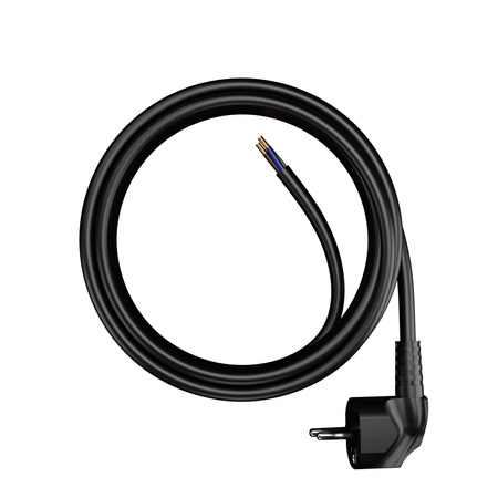 Przewód przyłączeniowy 5m z wtyczką kątową Uni-Schuko 250V 16A 3x1,5 mm² OMY PP-50 czarny W-97186