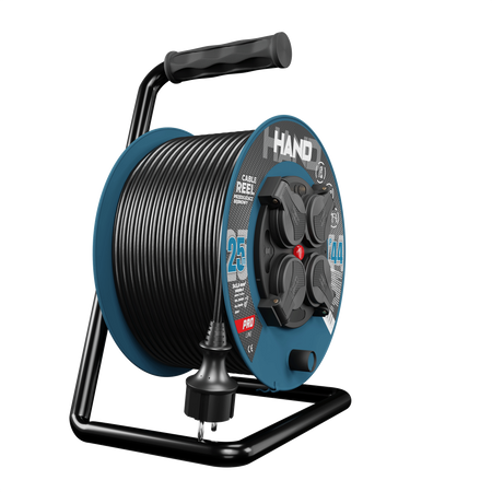 Przedłużacz bębnowy HAND PRO 25m 4x Gniazda 230V IP44 H05RN-F 3x2,5 mm² W-96317