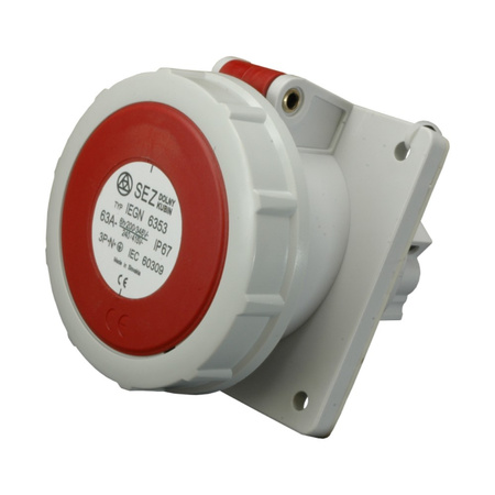 Gniazdo tablicowe skośne CEE 63A/5P 400V IP67 IEGN 6353