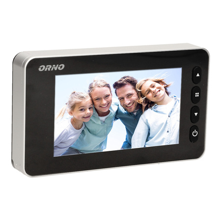 Elektroniczny wizjer do drzwi 4.7" z funkcją nagrywania na kartę Micro SD. czujnikiem ruchu i menu w 9 językach. bateryjny OR-WIZ-1106