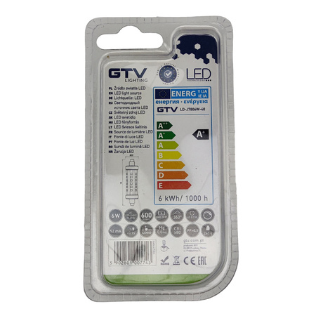 Żarówka LED J78 4000K R7s 6W 600lm GTV LD-J7806W-40