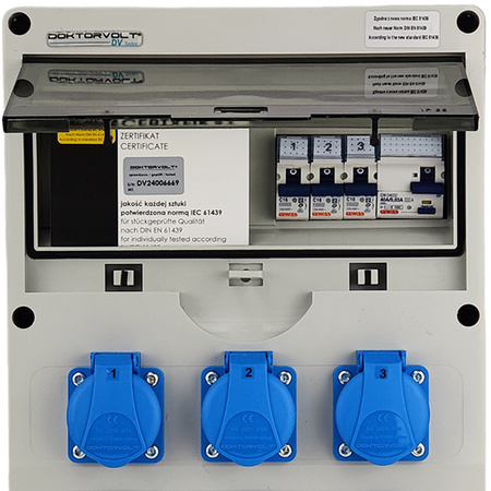 Rozdzielnica budowlana 6x230V DV-S/FI Schuko Doktorvolt 1769