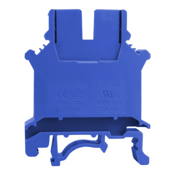Złączka szynowa przelotowa niebieska śrubowa 16mm2 1P VDE UL PC16-01P-12-00A(H)