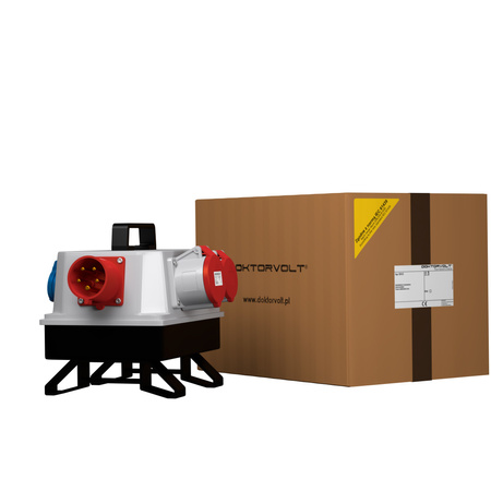 Rozdzielnica budowlana wtyczka odbiornikowa 16A BAU 32A 16A 3x230V Schuko Mennekes Doktorvolt® DV-6176-D