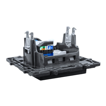 Gniazdo komputerowo - telefoniczne 1 x RJ45 1x RJ11 czarne Niloe Step 863556