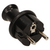Wtyczka prosta 2P+Z Schuko. IP44. czarna WT-40H/CZARNY