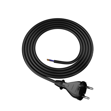 Przewód przyłączeniowy 2m z wtyczką prostą TYP E 230V 16A 2×1,5 mm² H05RR-F PP-21 czarny W-97192
