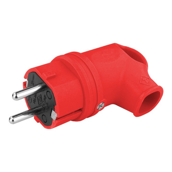 Wtyczka gumowa kątowa 16A 230V czerwona Schuko 3101-302-1600