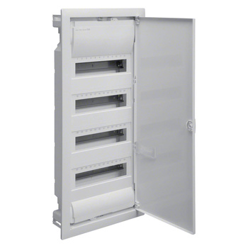 Rozdzielnica podtynkowa 4 rzędowa 48 modułowa skrzynka elektryczna biała Hager Volta 4x12 VU48AT