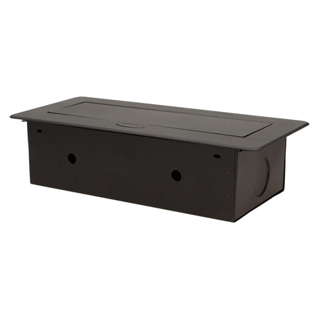 Gniazdo meblowe wpuszczane w blat z płaskim frezowanym rantem i ładowarką USB. 2x2P+Z. 2xUSB. czarny OR-AE-13109/B