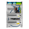 Rozdzielnica modułowa natynkowa 3x12 zabezpieczona 14xMCB 2xRCCB VDE ogranicznik okablowana skrzynka elektryczna Hager 515x305x96,5mm zaciski rozgałęźne L1, L2, L3, N, PE Doktorvolt DV-6333-NT