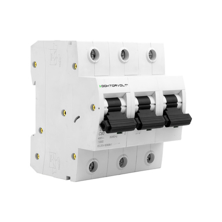 Wyłącznik nadprądowy MCB 10kA 3P 80A C80A Doktorvolt DV-5459