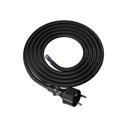 Przewód przyłączeniowy 2m z wtyczką prostą 250V 16A 3x2,5 mm² IP44 H05VV-F PP-40H czarny W-98392