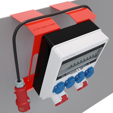 Rozdzielnica budowlana na stojaku zabezpieczenia Siemens pTD-S/FI SET przenośna z gniazdami 16A 32A CEE MENNEKES 4x230V rozdzielnia elektryczna na budowę skrzynka elektryczna z zabezpieczeniem Doktorvolt DV-6160-D