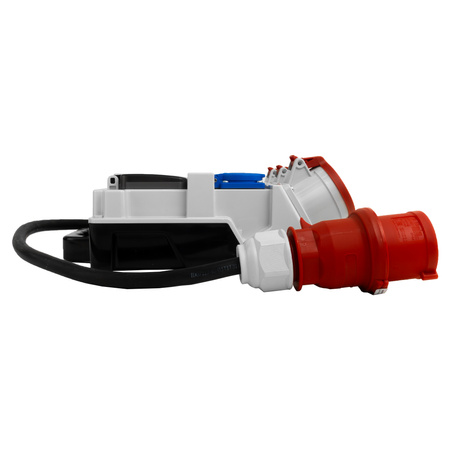 Rozdzielnica budowlana 2x16A 32A CEE 4x230V erbetka z uchwytem i kablem z wtyczka 32A CEE Doktorvolt DV-1437-F