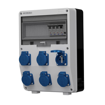 Rozdzielnica budowlana TD-S/FI 6x230V gniazda Mennekes Doktorvolt DV-0618-F