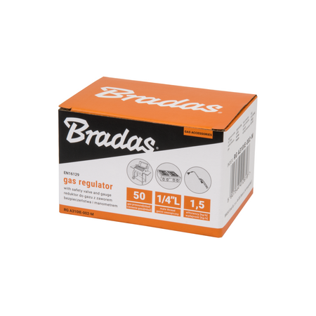 Reduktor gazowy 50mbar, z zaworem bezpieczeństwa i manometrem, GZ 1/4" L RG A310IE-002-M