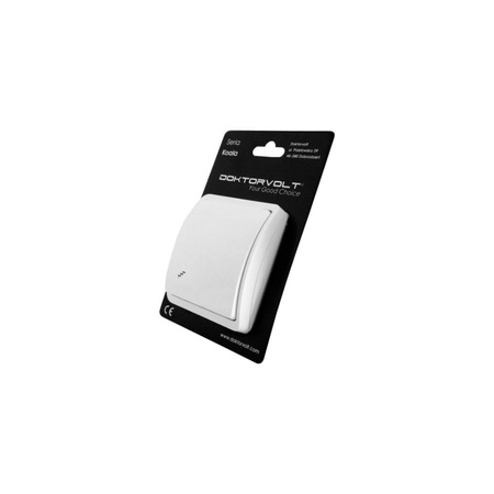 Łącznik schodowy natynkowy 10A 250V biały IP44 153-01-DRV