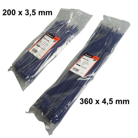 Opaski zaciskowe 200x3,5 mm z opiłkami metalu wykrywalne 100 sztuk BMBDT2036E