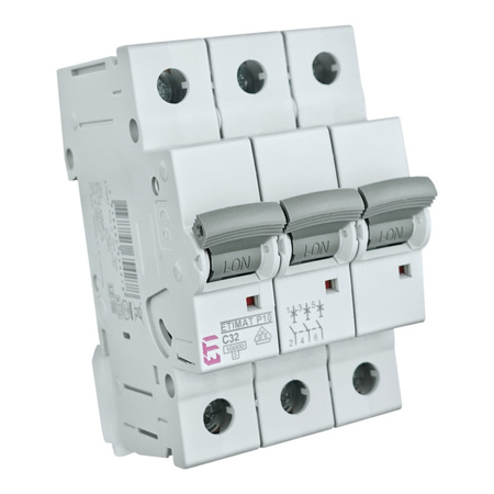 Wyłącznik nadprądowy 3P C32 10kA bezpiecznik 3-fazowy Typ S VDE ETI 273231109