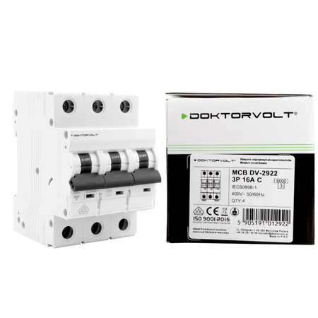 Wyłącznik nadprądowy MCB 6kA 3P 16A VDE C16A Doktorvolt DV-2922