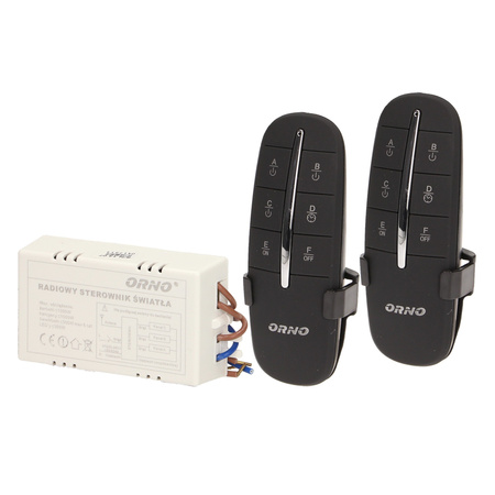 Bezprzewodowy 3-kanałowy sterownik oświetlenia. 2 piloty OR-GB-411