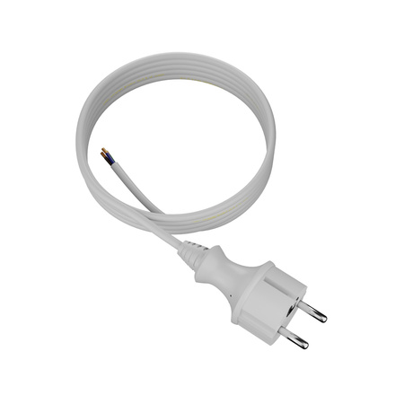 Przewód przyłączeniowy 4m z wtyczką prostą 250V 16A 3x1 mm² IP44 H05VV-F PP-40H biały W-98375