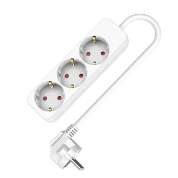 Przedłużacz z 3 gniazdami 3x2p+Z Schuko 5m 230V 16A biały W-102083