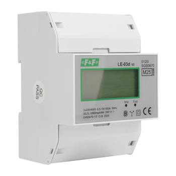 3 fazowy 0,25÷10(100)A licznik wskaźnik zużycia energii trójfazowy LE-03d MID F&F LE-03D