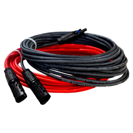 Przedłużacz solarny kabel 4mm2 z wtykami MC4 czarny/czerwony 1 - 50m DV-8805-FOT