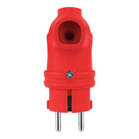 Wtyczka gumowa kątowa 16A 230V czerwona Schuko 3101-302-1600