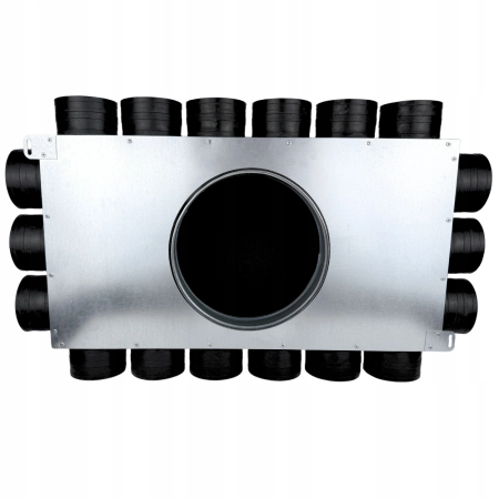Skrzynka rozdzielcza rozdzielacz rurowy wentylacyjny fi 200 18x75 mm płaski E-KRR-18x75/200-OC