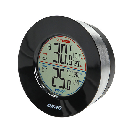 Bezprzewodowa stacja pogodowa z pomiarem temperatury zewnętrznej i wewnętrznej czarna OR-SP-3100/B