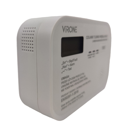Czujnik tlenku węgla z przyciskiem TEST VIRONE czujnik czadu z wyświetlaczem LCD DC-3 DC-3-TEST