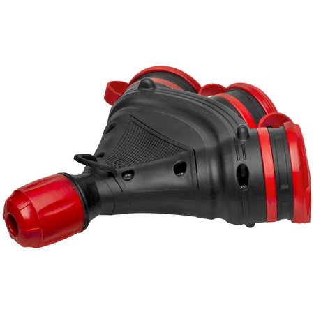 Trójdrożne gniazdo Schuko IP44 3×2P+Z 16A 250V czarno-czerwone GN-X3/44S W-01164