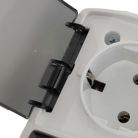 Gniazdo podwójne SCHUKO natynkowe ViPlast Koala IP44 białe 182‑51 VG-2 182-51