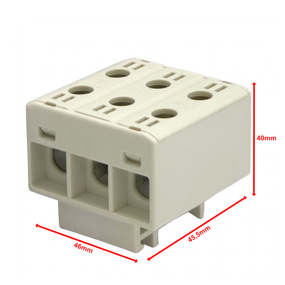 Hauptleitungsklemme Anschlussklemme ETB 35/1x3 (L1,L2,L3) Al/Cu Universalklemme elektroinstallation 6 Löcher  Elektro Becov