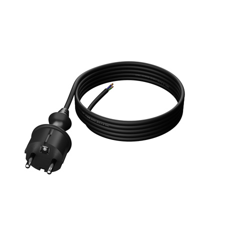 Przewód przyłączeniowy 4m z wtyczką prostą 250V 16A 3x1 mm² IP44 H05VV-F PP-40H czarny W-98376