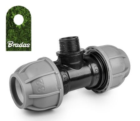 Trójnik do rur PE 32mm / GZ 1" / 32mm PN10 BRADAS DSRA10T32M1