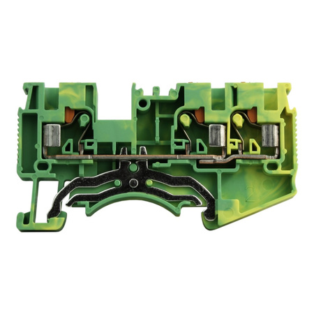 Złączka szynowa 4mm2 1P 3-przewodowa zacisk push-in żółto-zielona PE DS4-TW-PE-01P-1C-00A