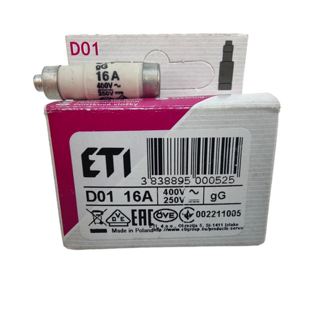 Wkładka topikowa ETI D01 16A/400V porcelana 0022 00221100