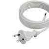 Przewód przyłączeniowy 5m z wtyczką prostą TYP E 230V 16A 2×1 mm² H05VV-F PP-21 biały W-98343